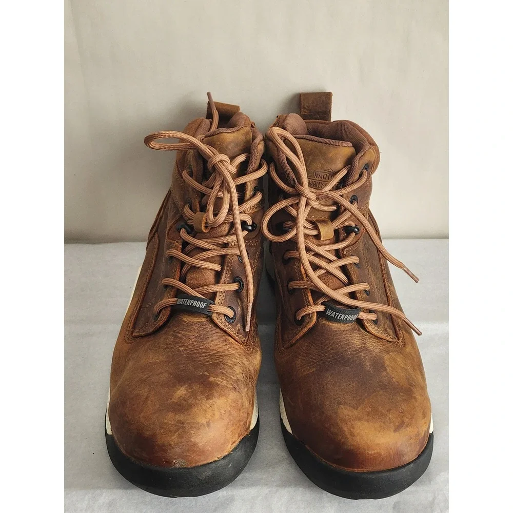 Harley-Davidson Mens D93834 Waterproof Leather Composite Toe Work Boots Brown 8M